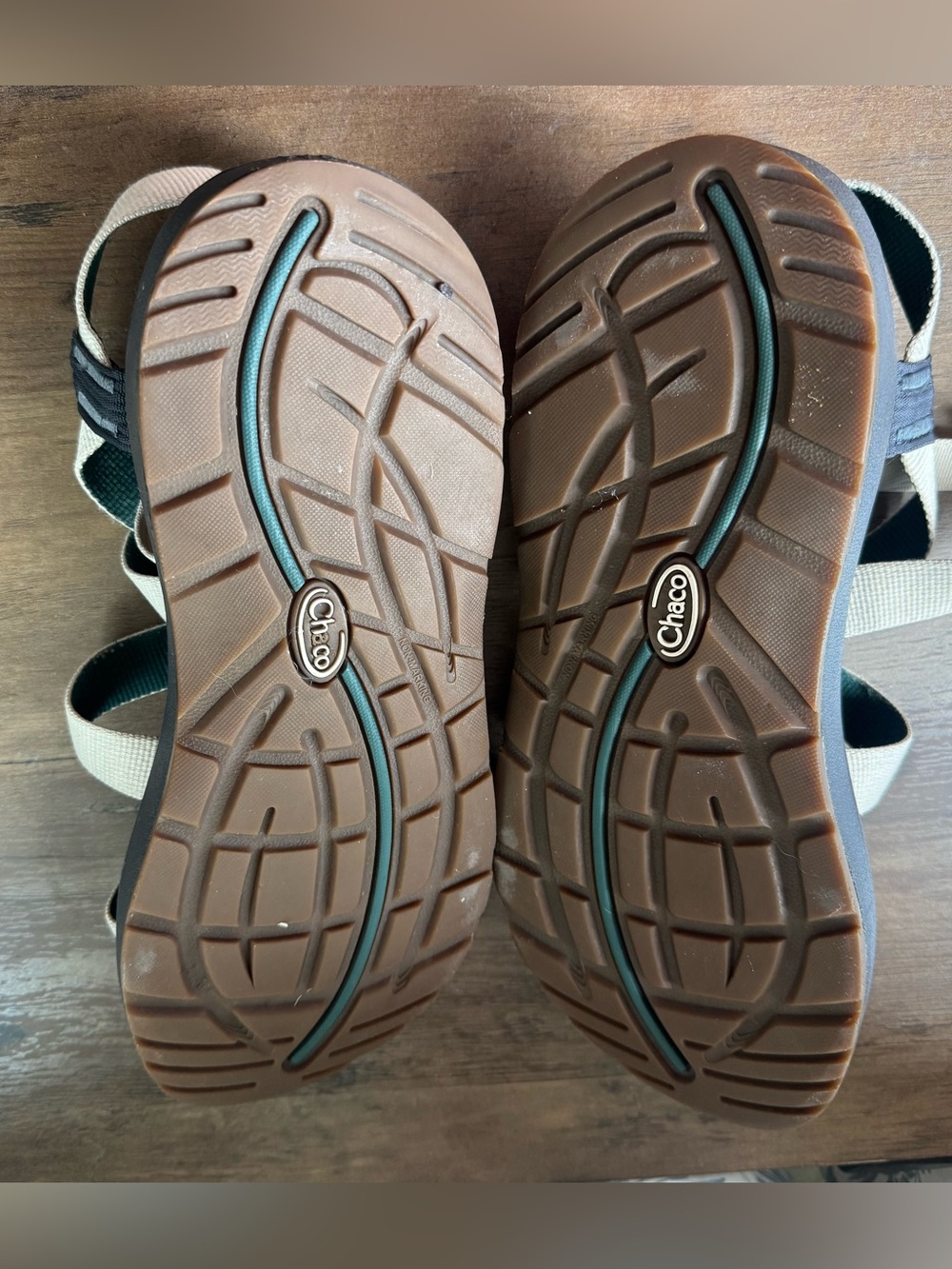 Chaco Sandals with Black Footbed and Cream Straps - Picture 3 of 4